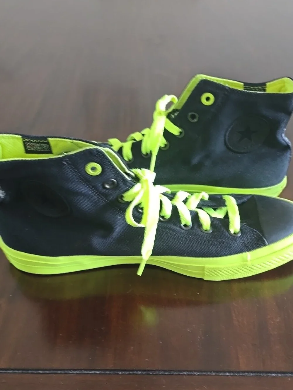 Mens Converse High-top Black And Neon Green
